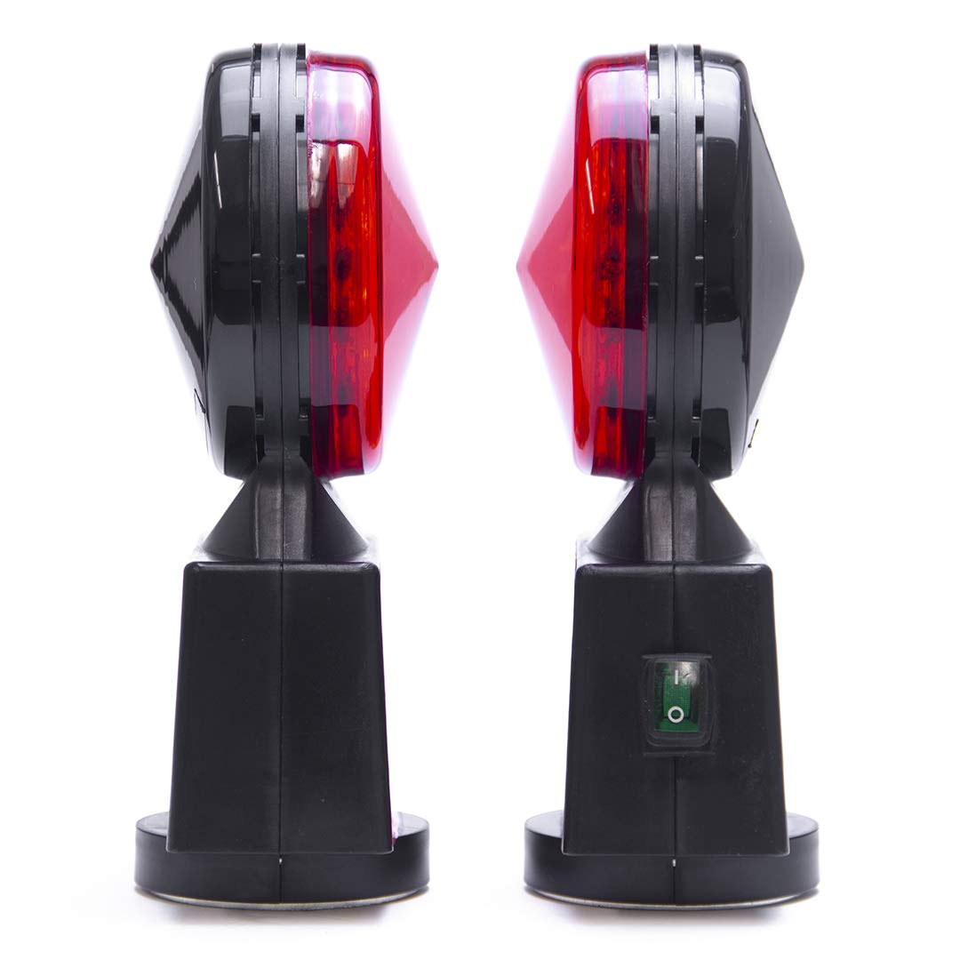 Master Tailgaters Wireless Trailer Tow Lights - Magnetic Mount LED Signal Lights with 65ft Range & 4-Pin Blade Connector | Waterproof Brake/Turn Lights for Trucks, Trailers, Boats | Includes Safety Straps for Secure Installation