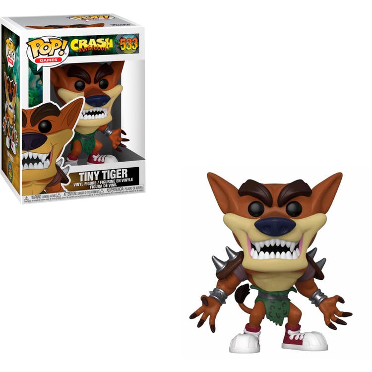 Crash Bandicoot Tiny Tiger Pop! Vinyl Figure #533 - Funko Collectible for Gaming Fans & Gift for Crash Bandicoot Lovers | Perfect for Display, Gaming Room Decor & Pop Culture Collections