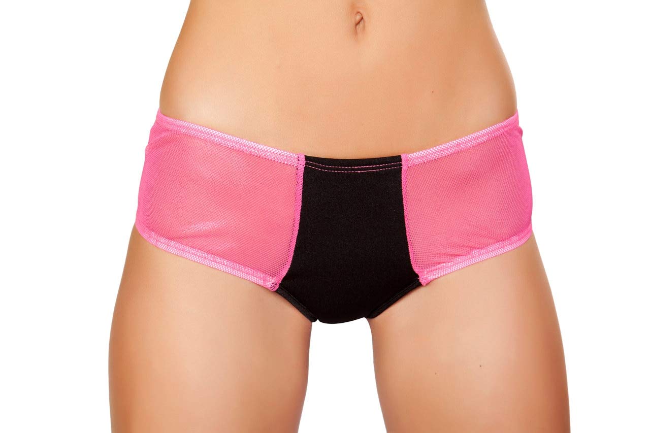 Sexy Two-Tone Roma Costume Booty Shorts - Stretchy Mesh Party Shorts for Women | Perfect for Halloween, Cosplay & Nightclub Outfits