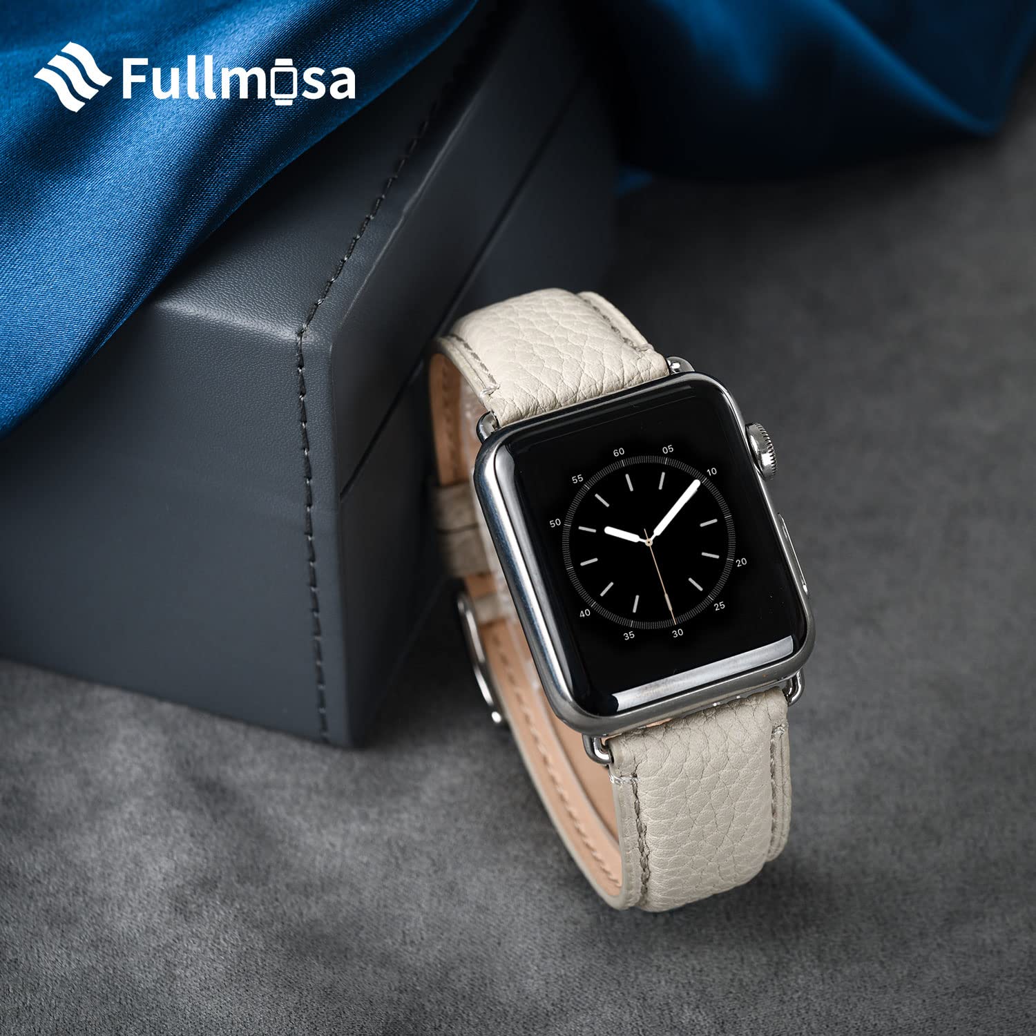 Fullmosa Genuine Leather Apple Watch Bands Compatible with Series 9/8/7/6/5/4/3/2/1/SE/Ultra 2 - 38mm 40mm 41mm 42mm 44mm 45mm 49mm - Stylish iWatch Strap with Protective Case for Women | Perfect for Work, Date Night & Formal Occasions