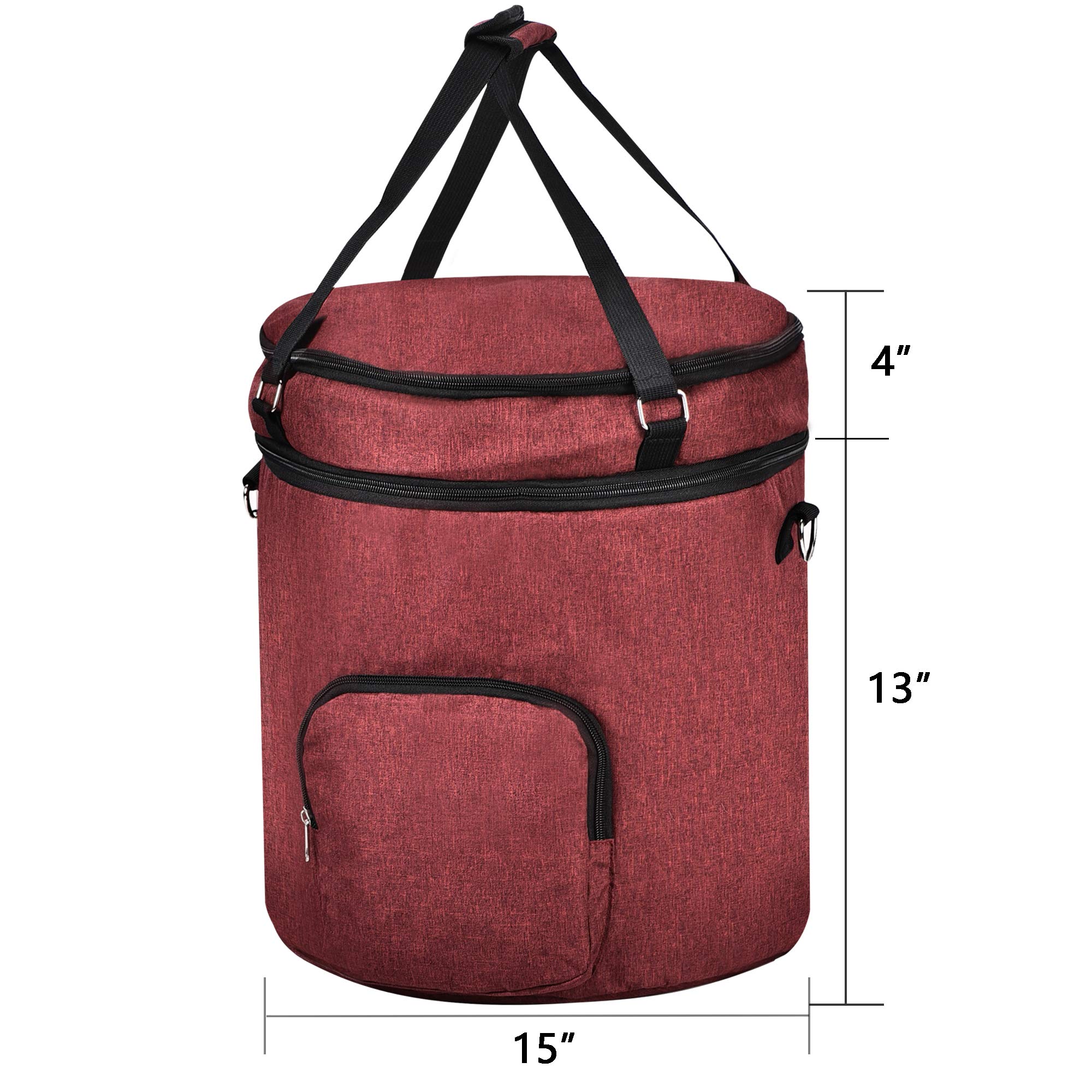 Instant Pot Pressure Cooker Travel Tote Bag - 2 Compartment Storage Case for 8 QT Cooker Accessories & Kitchen Appliances (Wine Red, Bottom Enclosed) - Perfect for Travel, Picnics & Organized Kitchen Storage