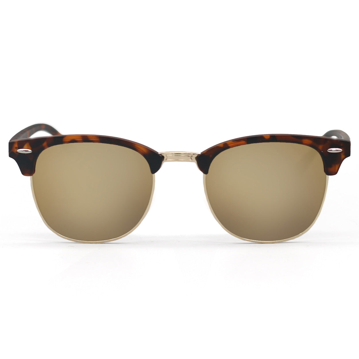 Vintage Mirrored Brown Clubmaster Sunglasses – Classic Retro Style for Men & Women – Perfect for Driving, Beach, and Outdoor Activities