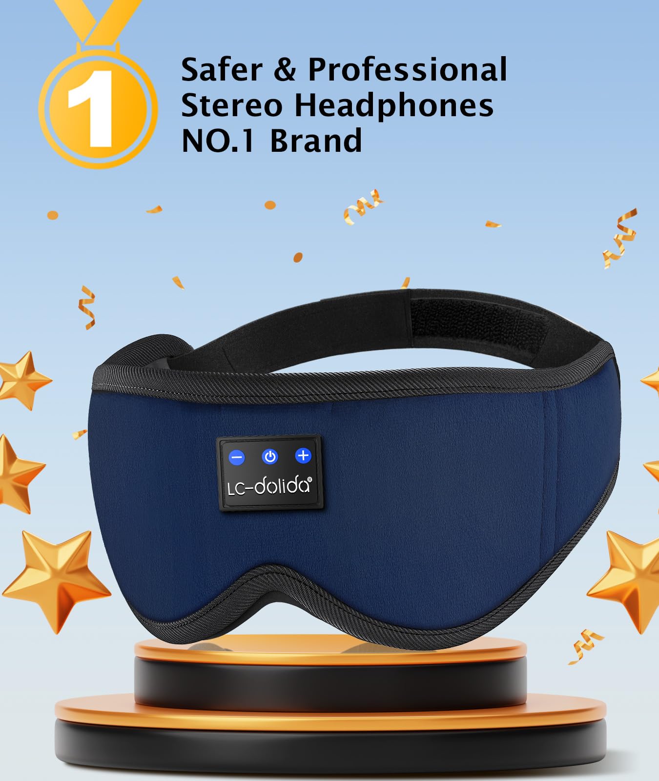 Bluetooth 5.4 Sleep Mask with Built-in Headphones - 3D Eye Cover for Side Sleepers, Ultra Soft Thin HD Speakers & Mic - Perfect for Travel, Airplane & Relaxation - Ideal Gift for Men, Women, Mom, Dad (Unisex) - Great for Meditation, Insomnia Relief & Women's Day Gifts