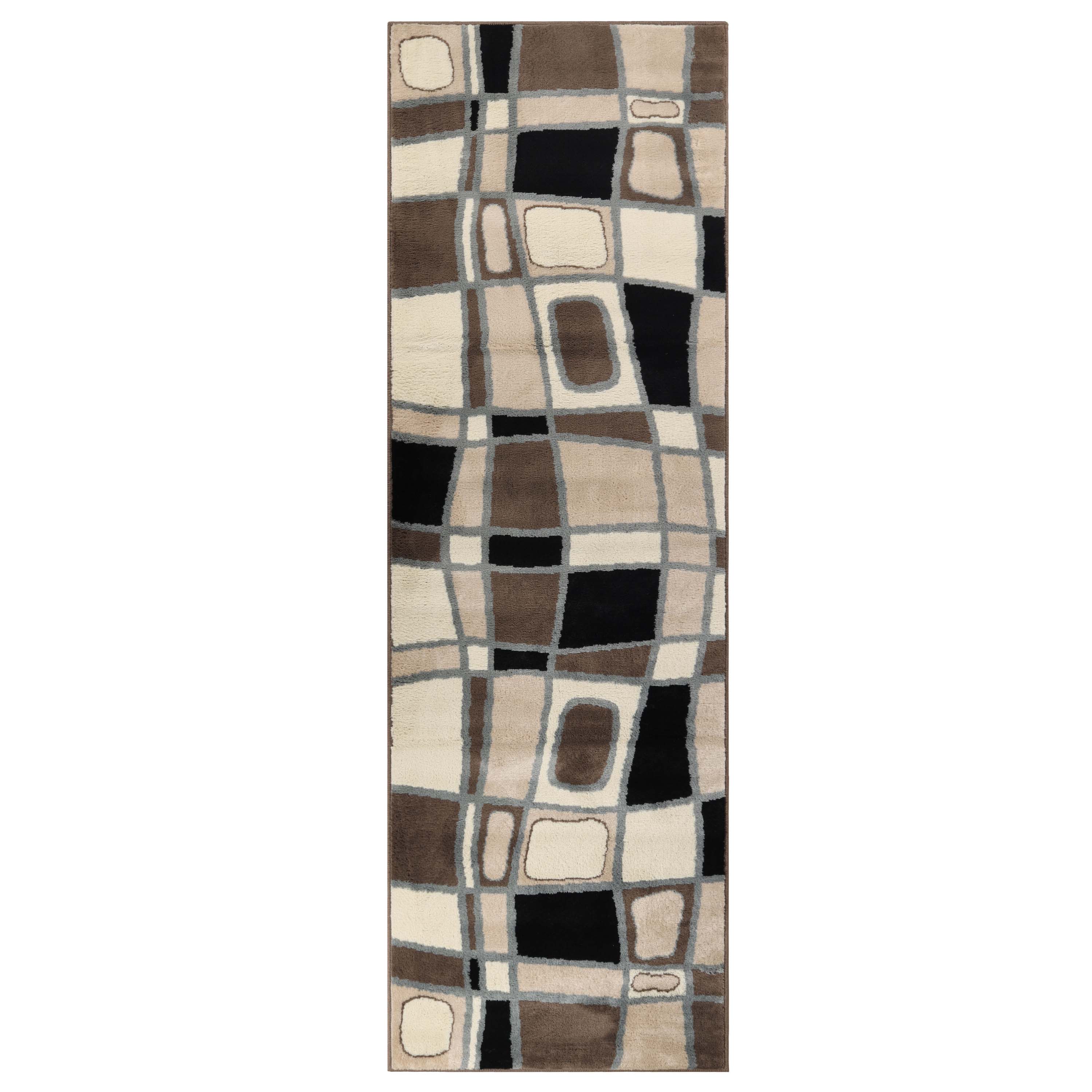 Modern Abstract Geometric Indoor Area Rug - Non-Slip Cobblestone Design for Living Room, Bedroom & Office Decor