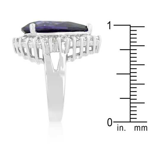 Elegant Cubic Zirconia Cocktail Ring in Purple & Clear - Perfect for Evening Parties, Weddings & Special Occasions