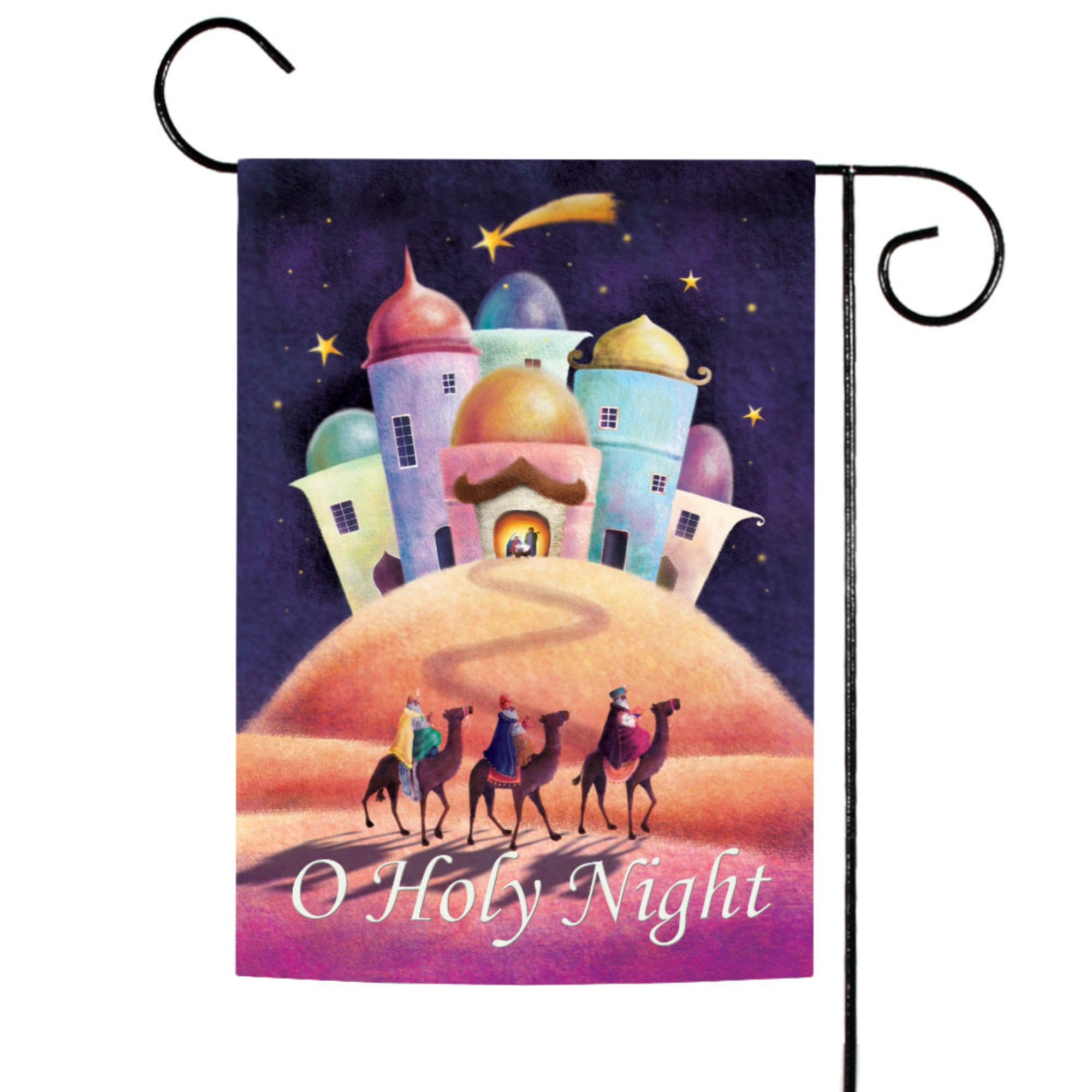 Toland Home Garden 1112169 Double Sided 12x18 Inch O Holy Night Christmas Flag - Religious Outdoor Yard Decoration for House, Garden & Holiday Festivities