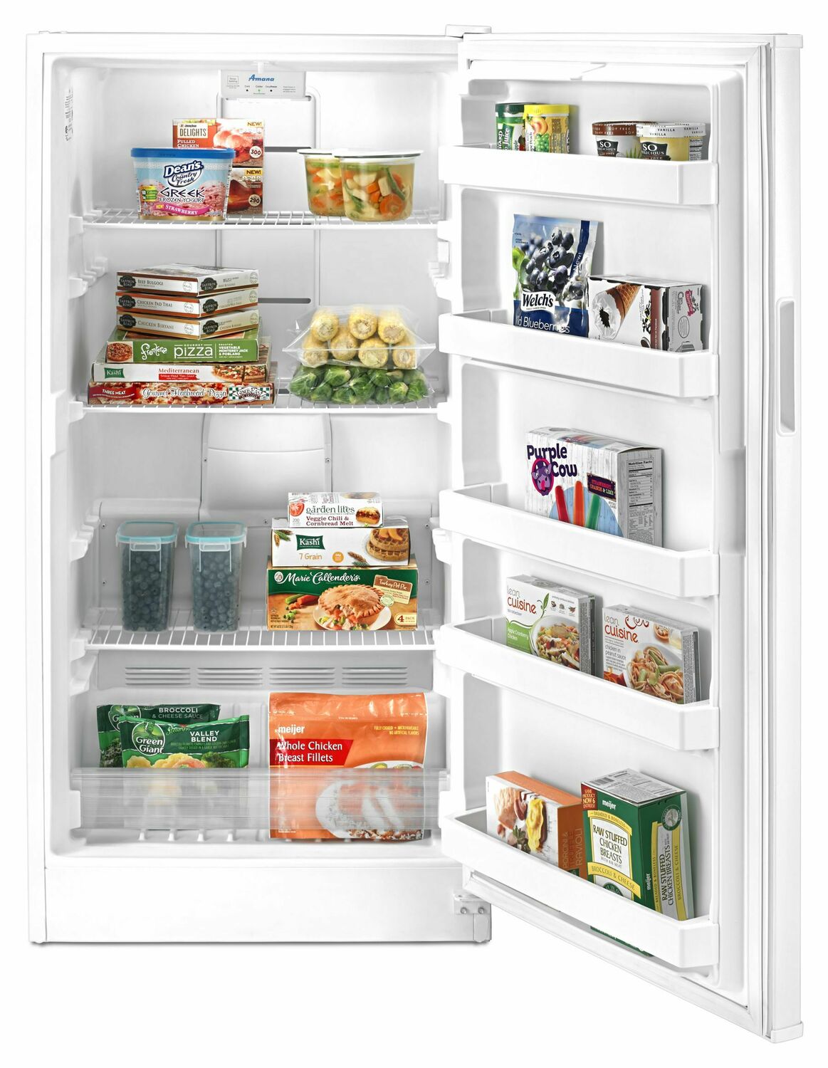 Amana AZF33X16DW 16 Cubic Foot Upright Freezer - Energy Efficient White Freezer with Thick Insulation for Home, Restaurant & Grocery Storage