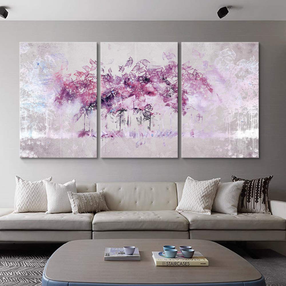 Wall26 - 3 Panel Canvas Wall Art Abstract Oil Painting Tree Forest - Giclee Printed Home Decor for Bedroom & Living Room - 24x36 Inches Trio Set - Perfect for Modern House Decoration & Office Wall Art