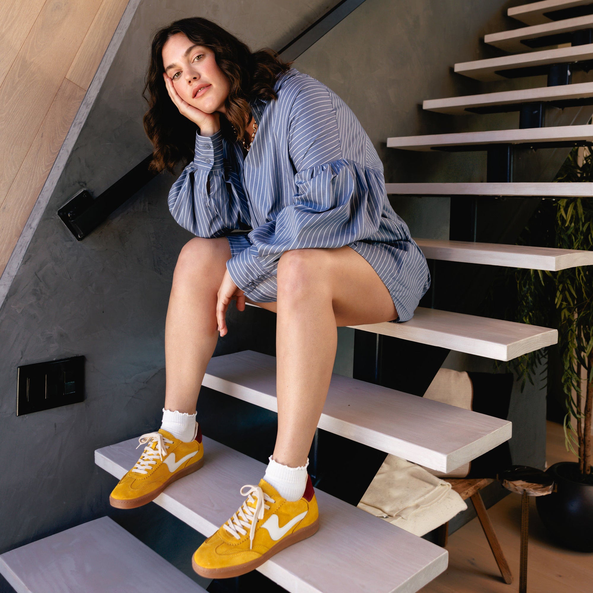 Mustard Suede Sneakers for Men & Women - Stylish Casual Shoes for Walking, Running & Everyday Wear