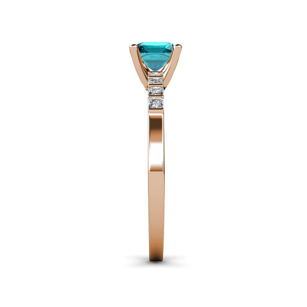 London Blue Topaz & Diamond Engagement Ring 0.80ctw (SI1-SI2, G-H) in 14K Rose Gold - Perfect for Proposals, Anniversaries & Special Occasions