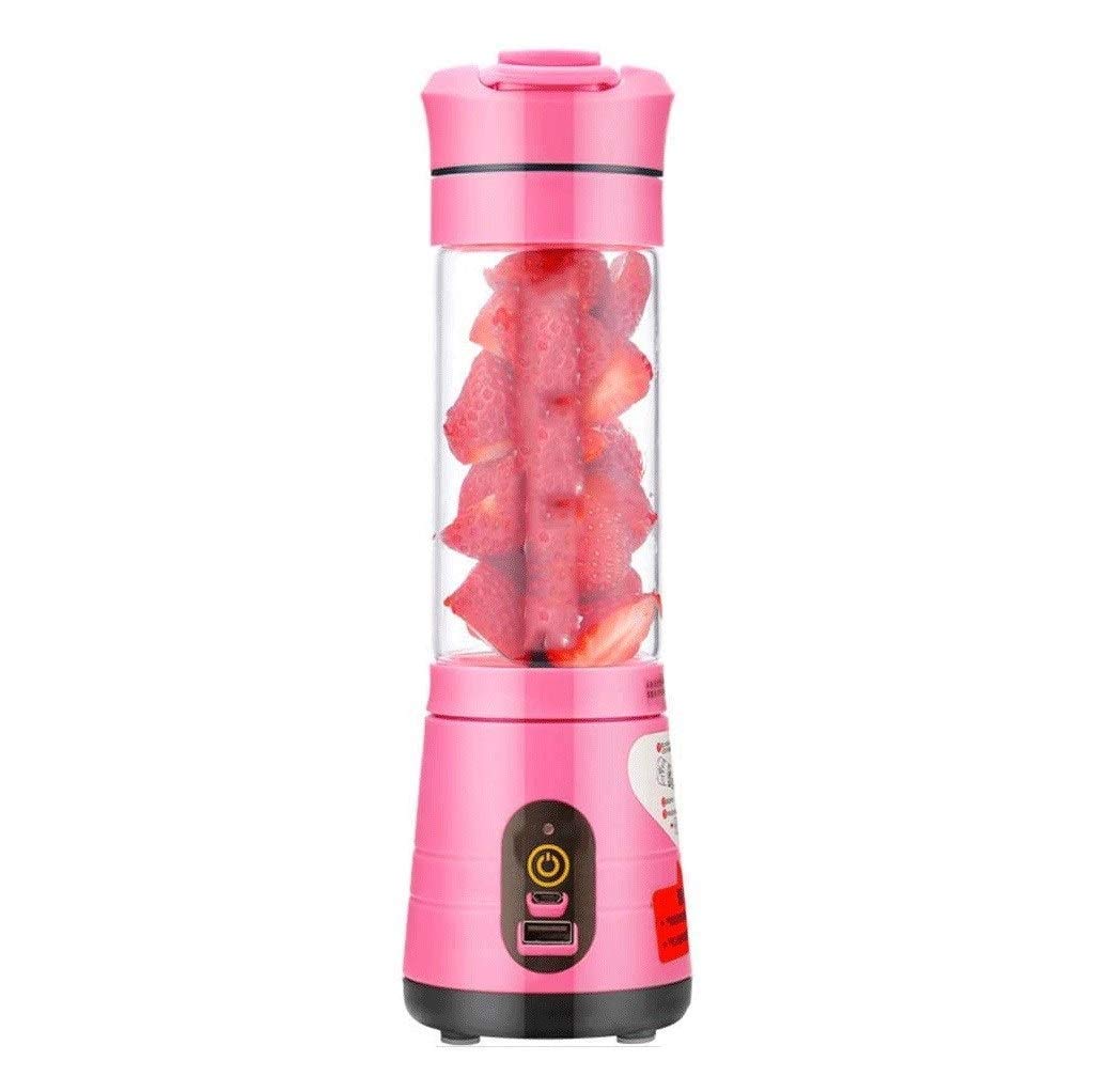 Portable Personal Blender for Smoothies - 6 Blade USB Rechargeable Mini Juicer Mixer for Fruits, Baby Food & Protein Shakes | Home, Office & Travel Use (Pink)