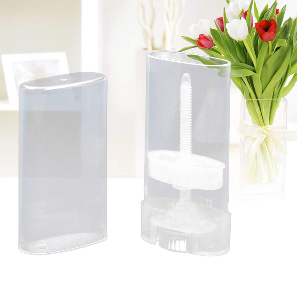 HEALLILY 10pcs Clear Empty Plastic Oval Deodorant Containers & Lip Balm Tubes - DIY Homemade Lipstick, Chapstick, Cosmetics - Perfect for Travel, Gifts & Personal Care