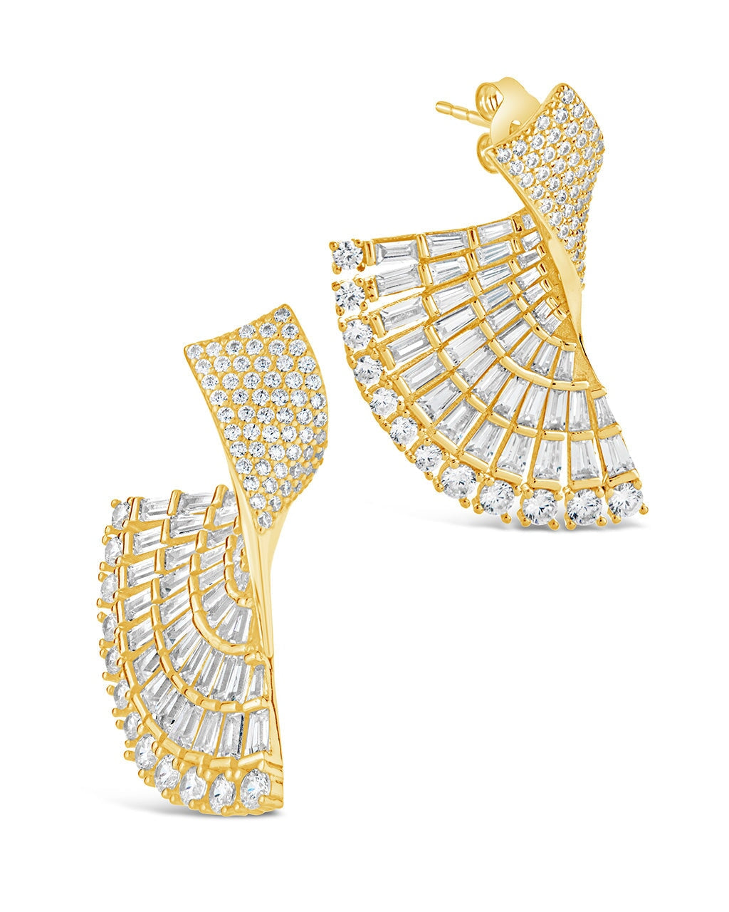 Hartford CZ Fan Drop Stud Earrings - Sparkling Cubic Zirconia Dangle Earrings for Women, Perfect for Parties, Weddings & Everyday Wear