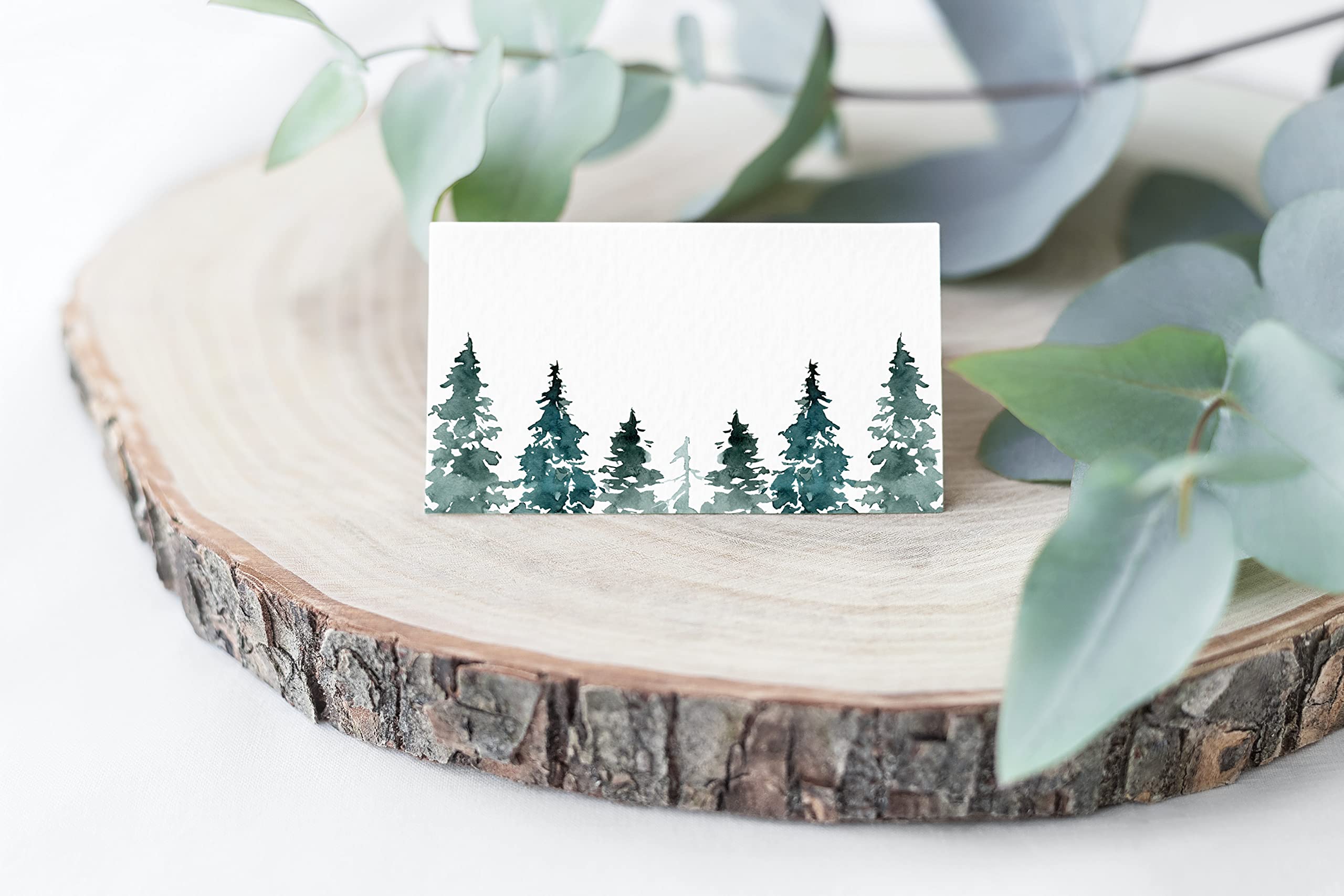 Rustic Pines Place Cards - Pack of 100 Wedding Seating Name Cards, 2.5 x 3 Inches, Pre-Scored & Ready to Use - Perfect for Weddings, Parties, and Special Events