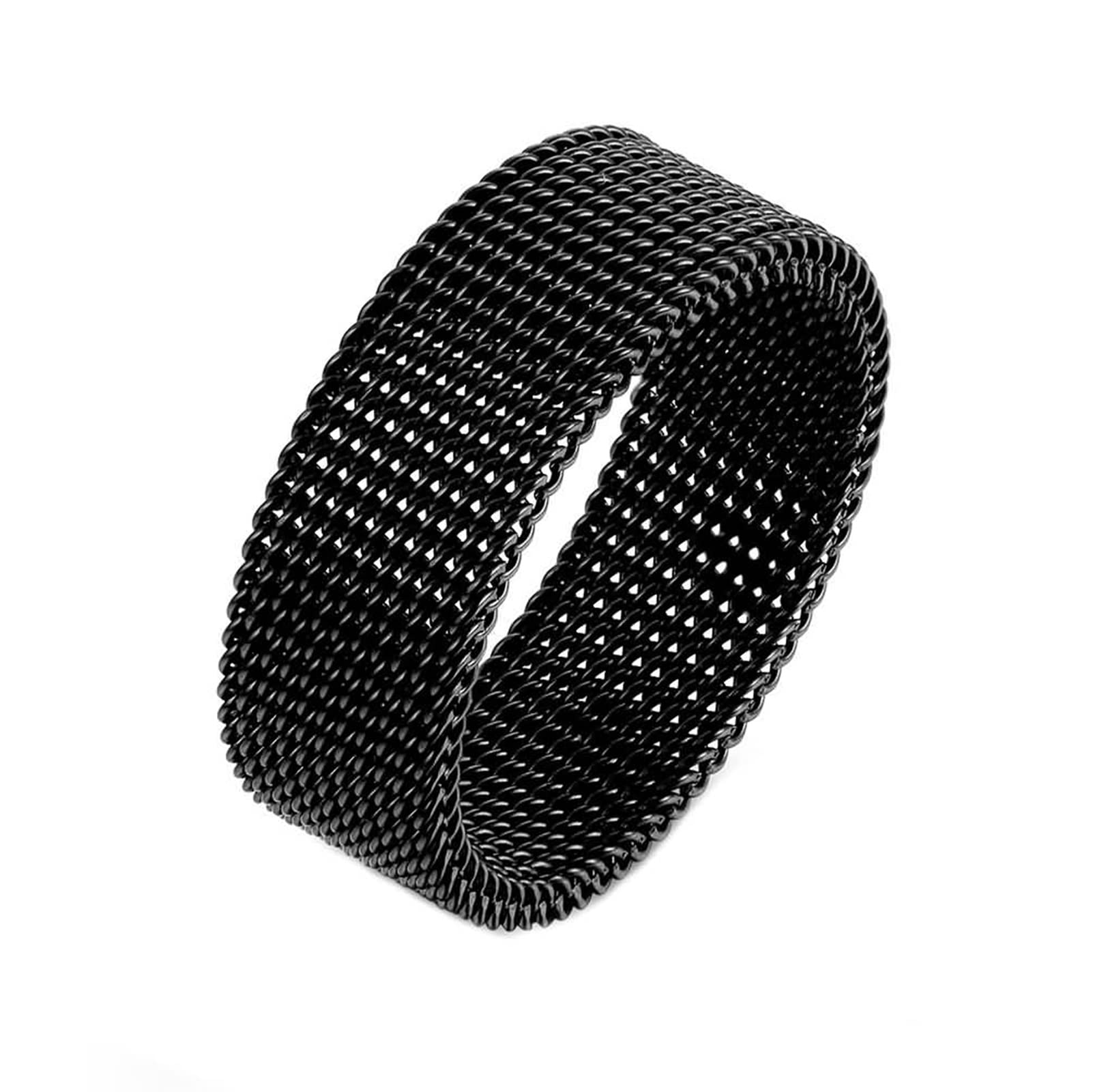 Gualiy Stainless Steel Wedding Rings for Men - Comfort Fit Mesh Band Rings Size 7-12 - Perfect for Engagement, Anniversary & Everyday Wear