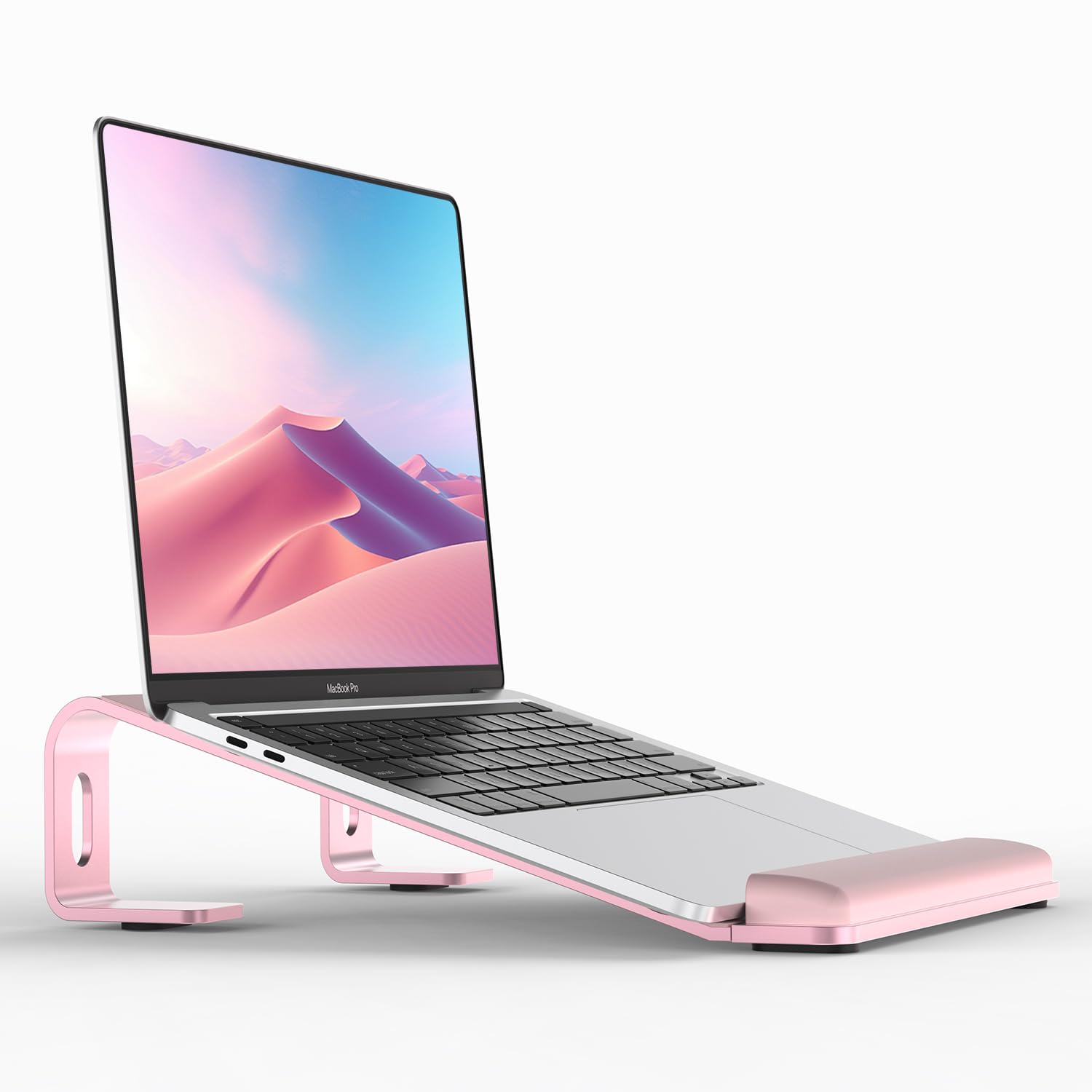 Ergonomic Laptop Stand with Wrist Rest - Adjustable Aluminum Computer Riser for MacBook Air/Pro & 10-17