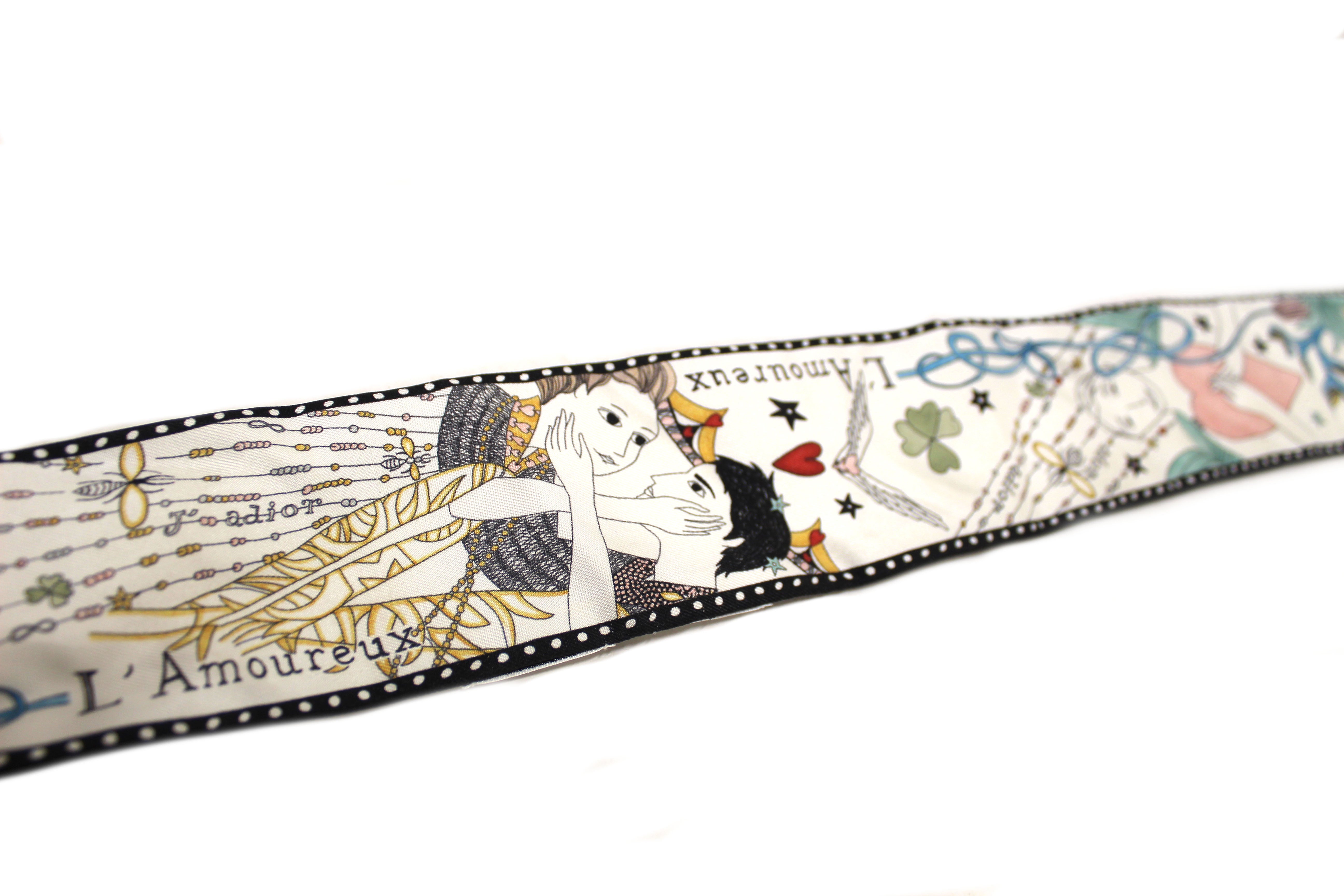 Authentic Christian Dior Silk L'Amoureux Mitzah Twilly Scarf - Luxury Fashion Accessory for Women, Elegant Neck Wrap & Handbag Decoration