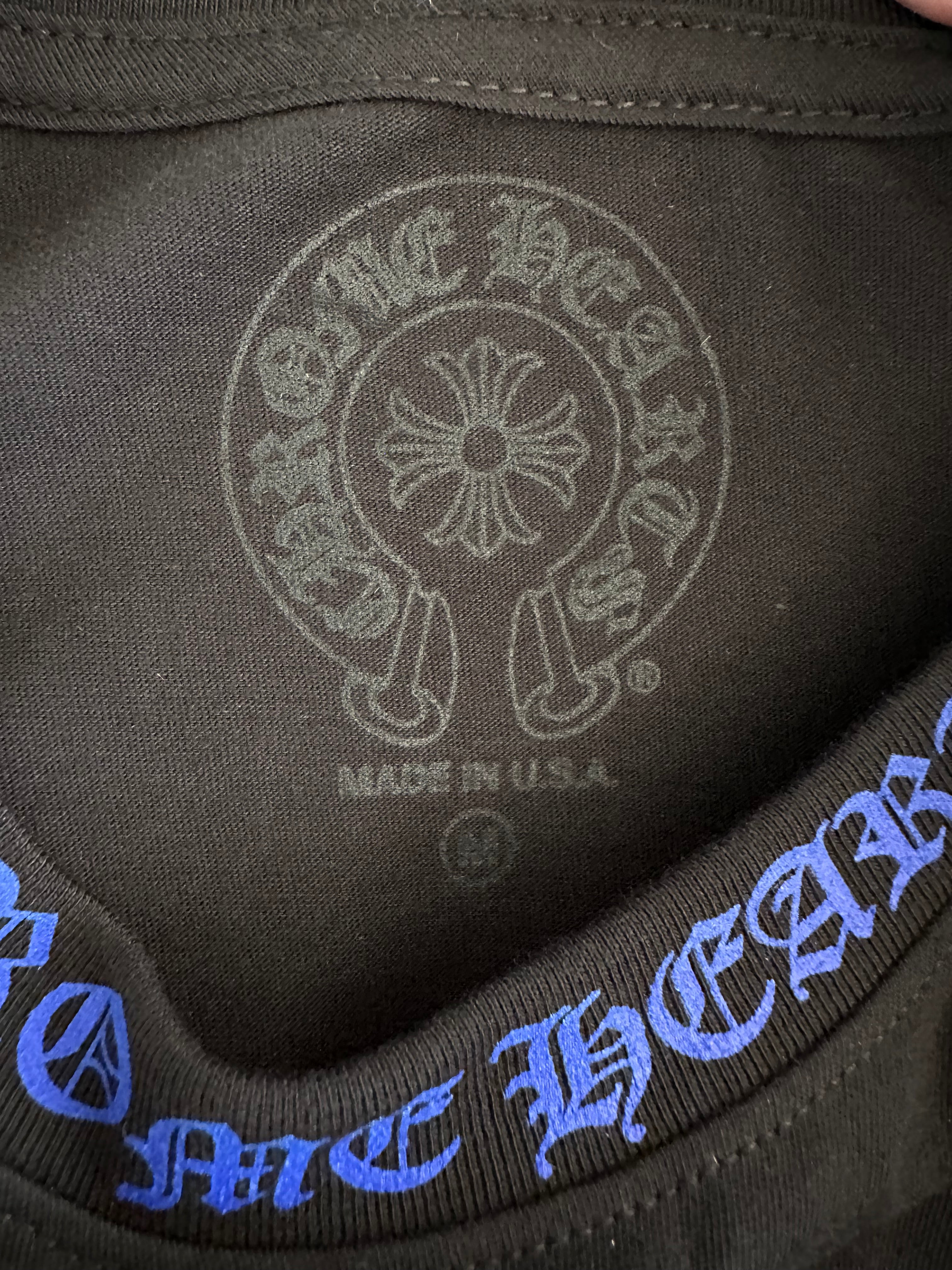 Chrome Hearts Black & Blue Logo Long Sleeve T-Shirt for Men | Trendy Streetwear & Casual Outfits | Perfect for Parties, Concerts & Daily Wear