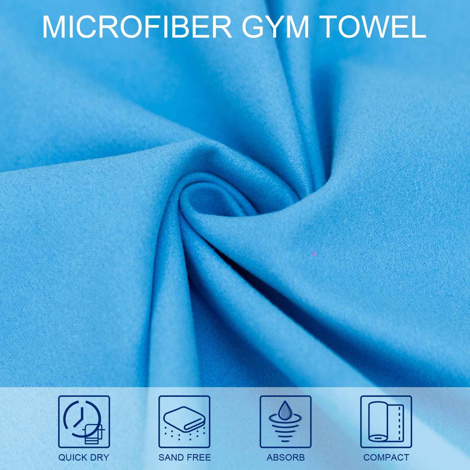 Ultra Absorbent Quick Dry Microfiber Camping Towel - Lightweight Travel & Sports Towel for Gym, Swimming, Hiking, Backpacking - Perfect for Outdoor Adventures, Beach Trips and Fitness Workouts