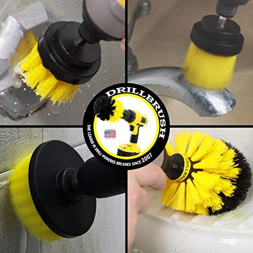 **Drill Brush Spin Scrubber Kit - Bath Mat & Shower Curtain Cleaner - Grout, Tile, Sink, Bathtub, Toilet & Floor Scrubber - Heavy-Duty Cleaning Supplies for Bathroom, Kitchen & Carpet - Perfect for Deep Cleaning & Stain Removal**