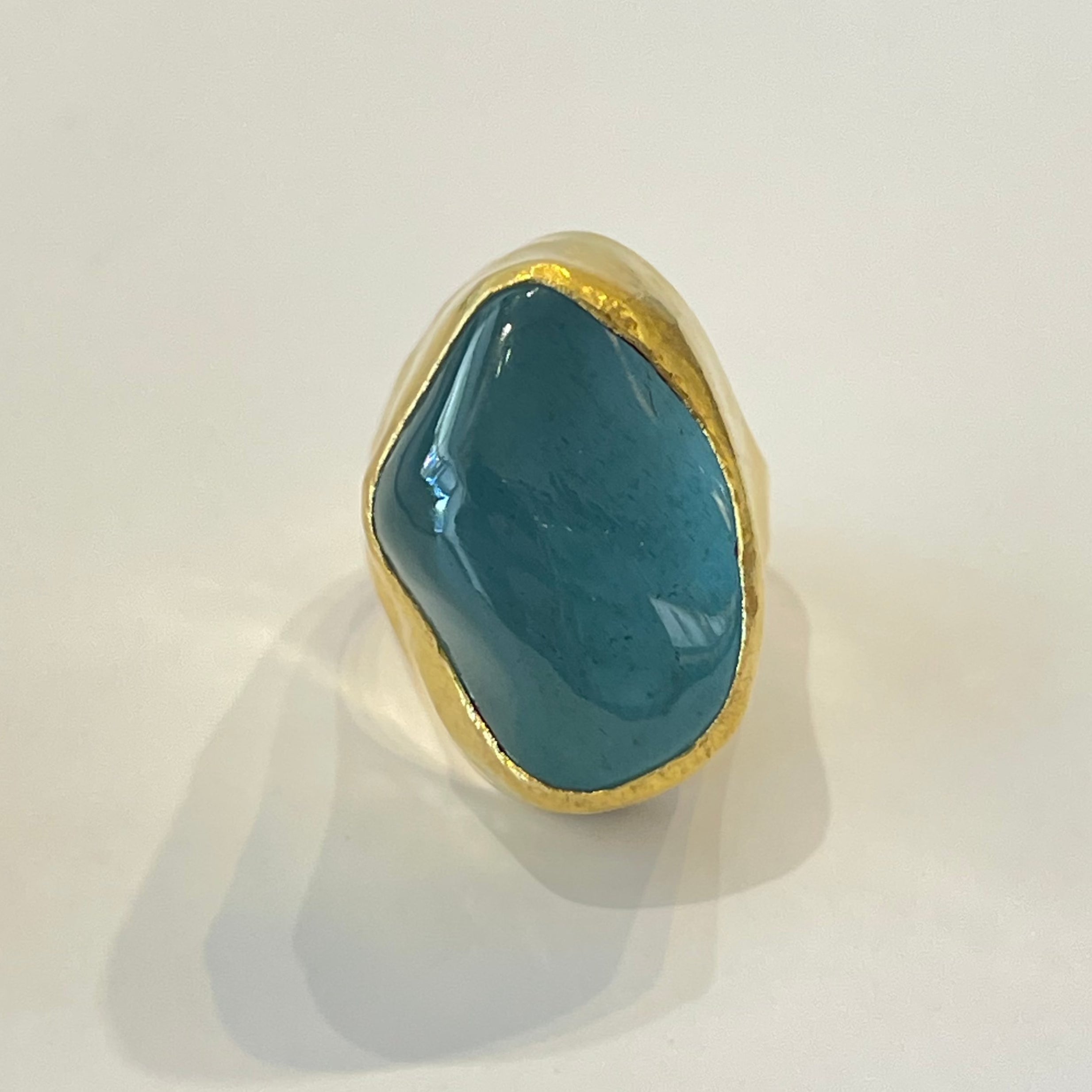 Authentic Tibetan Aquamarine Ring for Women - Handmade Sterling Silver Jewelry - Perfect for Meditation, Yoga & Spiritual Healing
