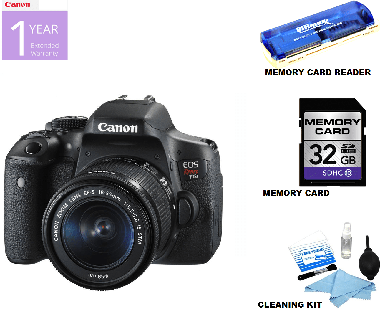 Canon EOS Rebel T6i/800D DSLR Camera with 18-55mm Lens Kit - Professional Photography Starter Bundle for Beginners, Travel & Portrait Shooting
