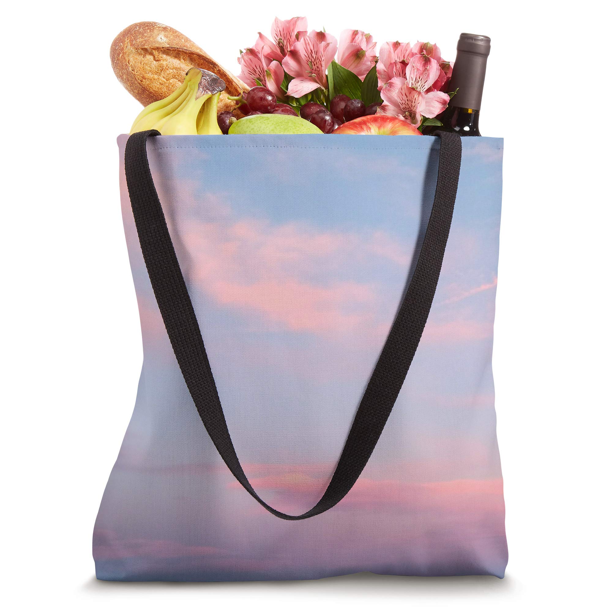 Stylish Pink Clouds Women's Grocery Shopping Tote Bag - Eco-Friendly Reusable Handbag for Shopping, Beach & Daily Use