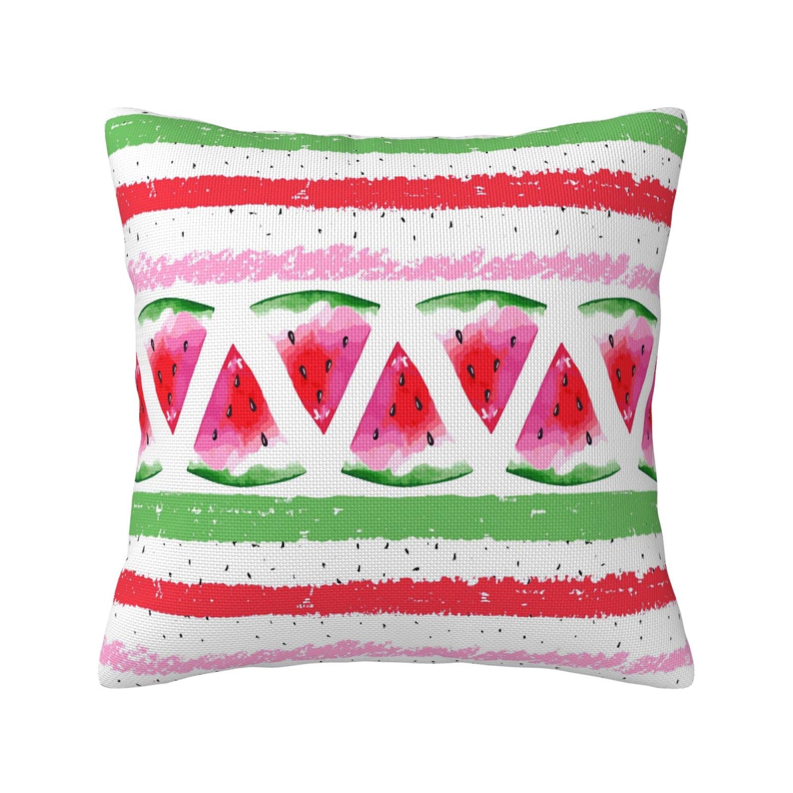 Jbralid Summer Watermelon Throw Pillow Covers - 18x18 Inch Cotton Linen Decorative Cushion Cases for Sofa, Couch & Living Room - Perfect for Summer Home Decor, Beach House Accents and Seasonal Bedroom Styling
