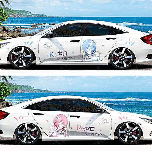 Re:Zero Starting Life in Another World Rem Car Decals - Left & Right Side Vinyl Stickers for Cars, Trucks, SUVs | Anime Vehicle Accessories | Perfect Gift for Christmas, Birthdays & Anime Fans