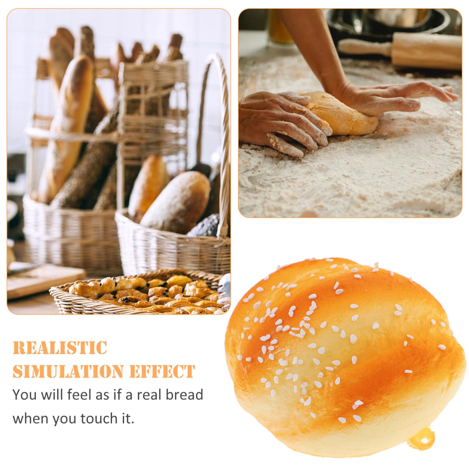 6PCS Artificial Bread Fake Cake Decorations - Realistic Simulation Food Models for Kitchen Party, Photography Props, Home Bakery Display & DIY Crafts