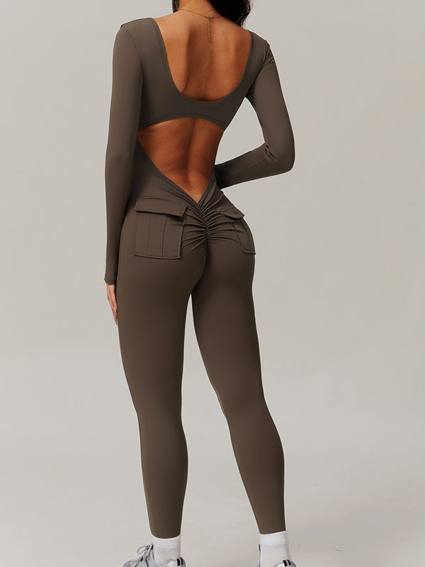 ZASUWA Women's Sexy Cutout Pocket Cargo Jumpsuit - Stylish Booty Shorts for Night Out, Party & Streetwear Fashion