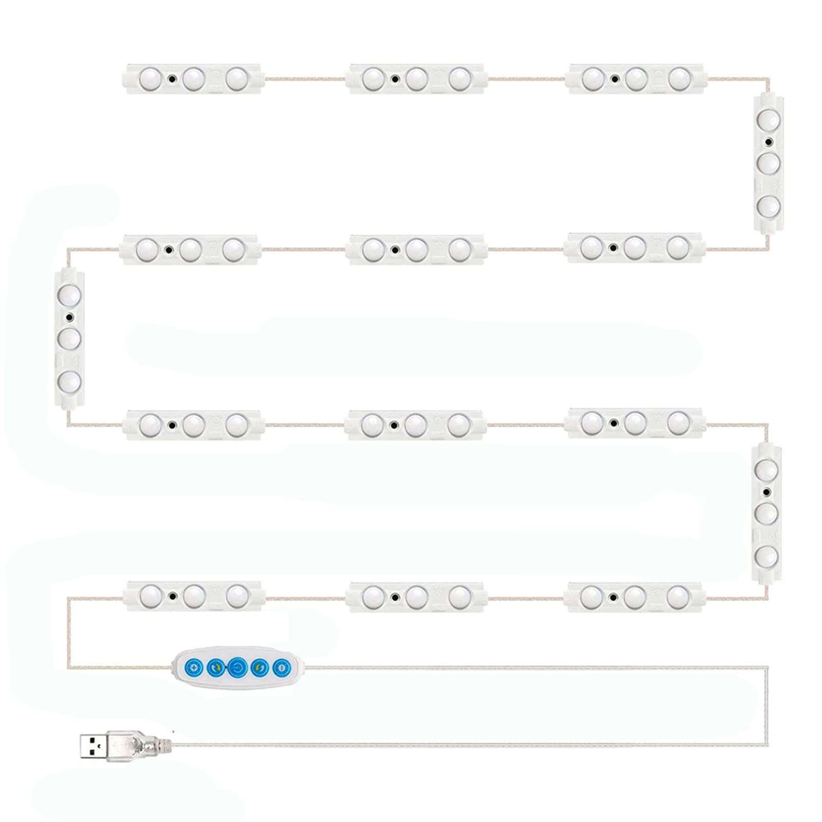 X&LFC 5-Color Temperature Adjustable LED Makeup Mirror Light Kit with 1-5 Level Dimming - Hollywood Vanity Lighting for Dressing Room, Beauty Salon & Home Makeup Station