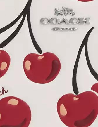Coach Corner Zip Wristlet with Cherry Print - Stylish Crossbody Bag for Women, Perfect for Parties, Shopping & Travel | Fashionable Wristlet Wallet with Zip Closure