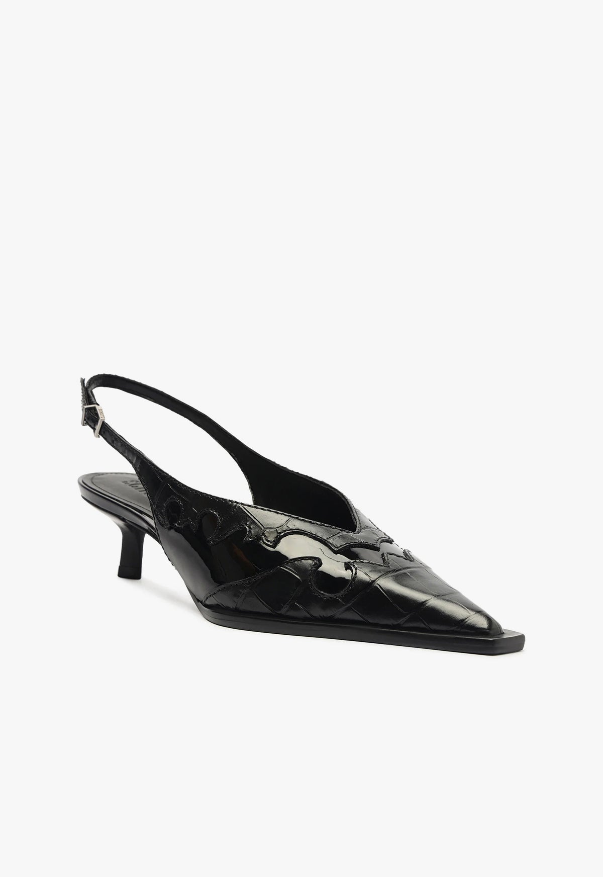 Daria Women's Slingback Patent Leather Pumps - Pointed Toe High Heel Dress Shoes for Work, Party & Special Occasions