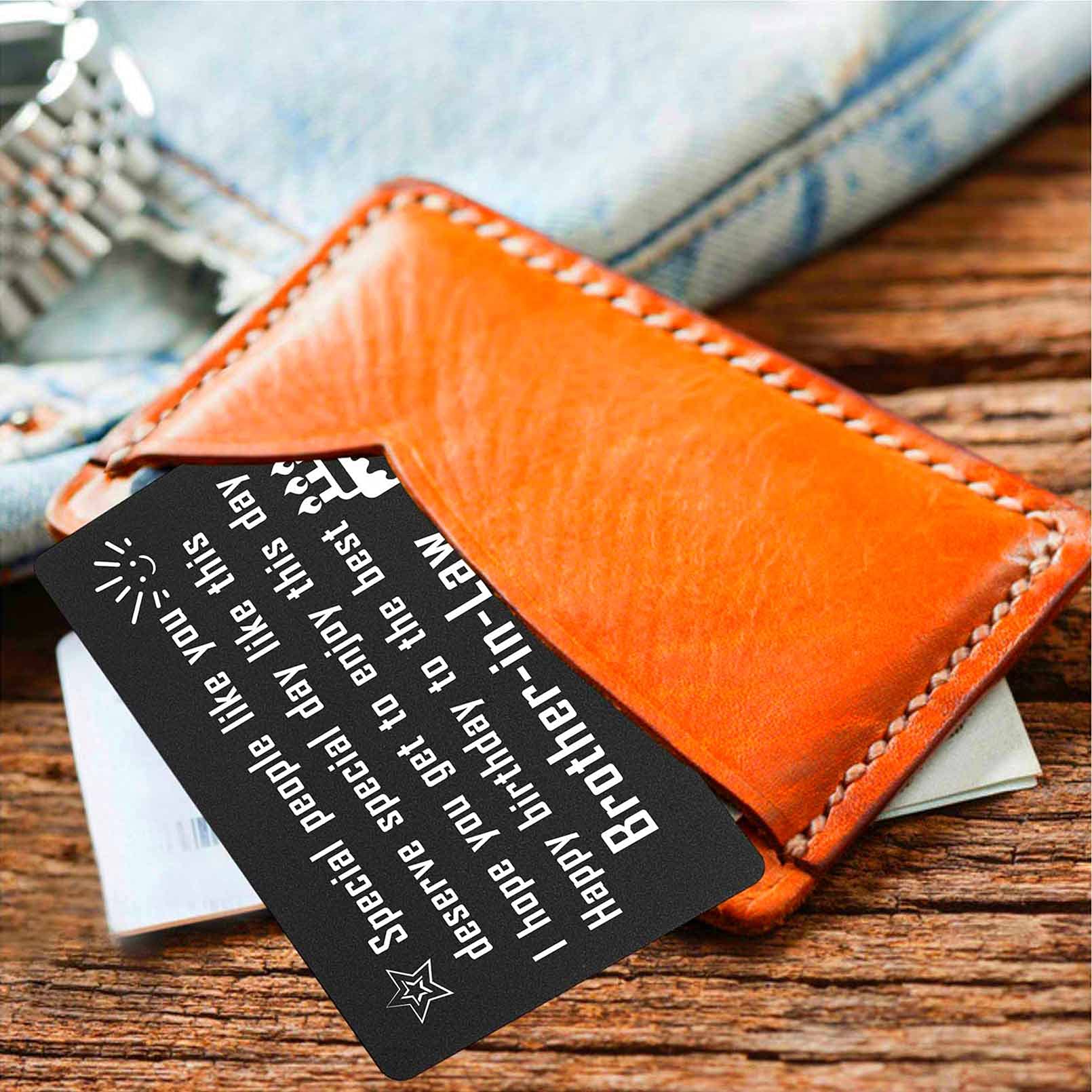 TGCNQ Engraved Wallet Card - Best Brother-in-Law Birthday Gift with Personalized Message, Perfect for Anniversaries & Special Occasions