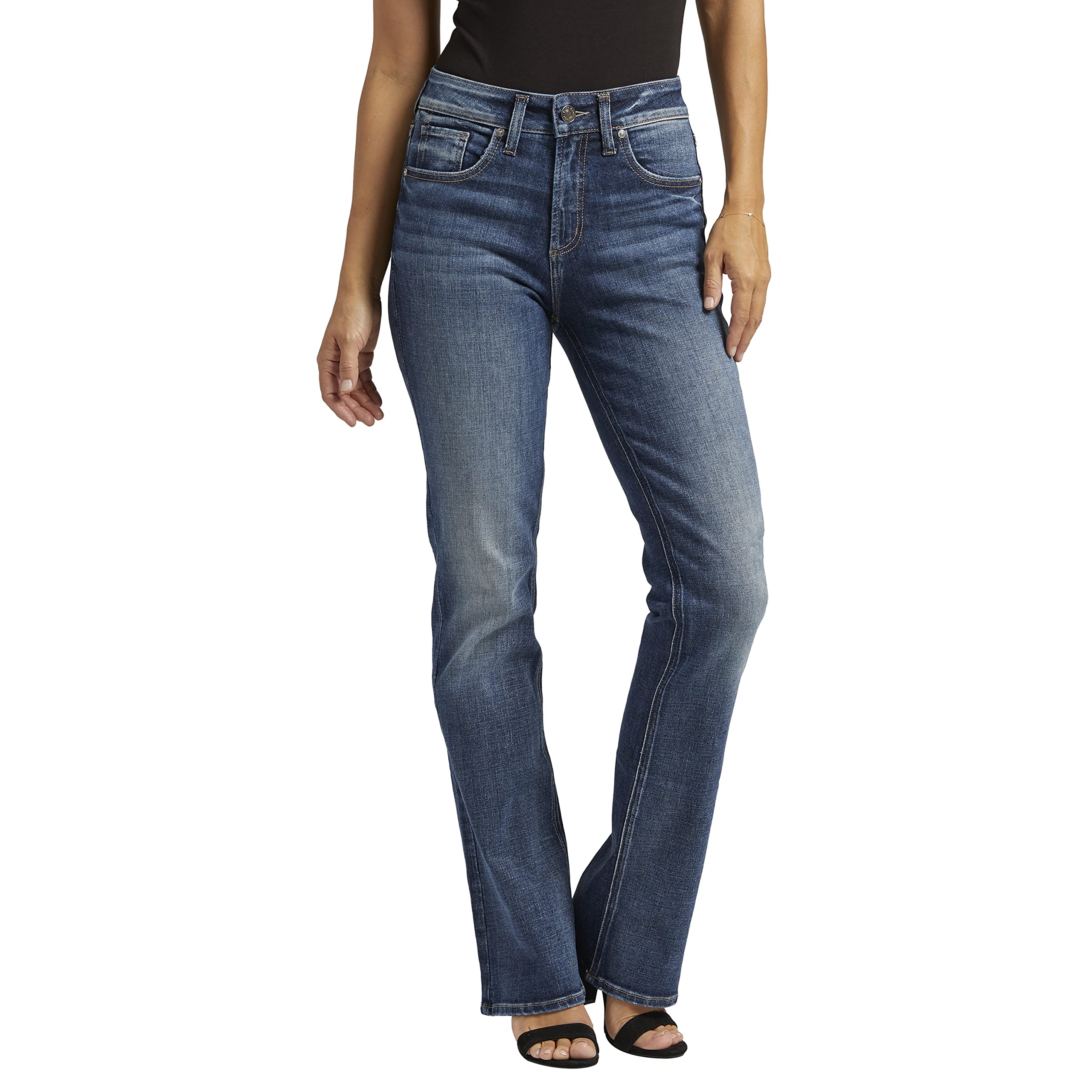 Silver Jeans Co. Women's Avery High Rise Slim Bootcut Jeans - Stretch Denim Pants for Casual & Office Wear | Perfect for Work, Date Night & Everyday Outfits