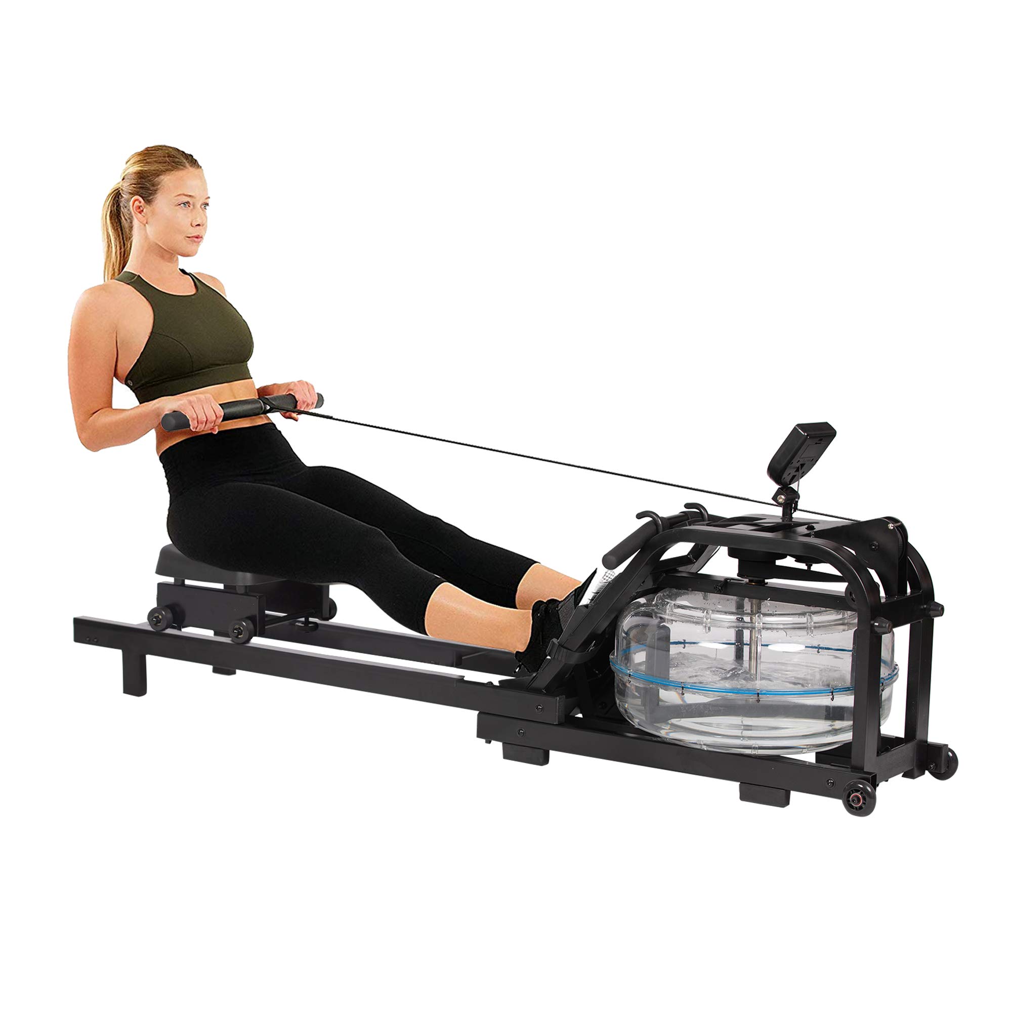 Premium Water Rower Rowing Machine - Home Fitness Equipment with LCD Monitor & Smooth Water Resistance System | Perfect for Cardio Workouts, Full-Body Training & Home Gym Setup