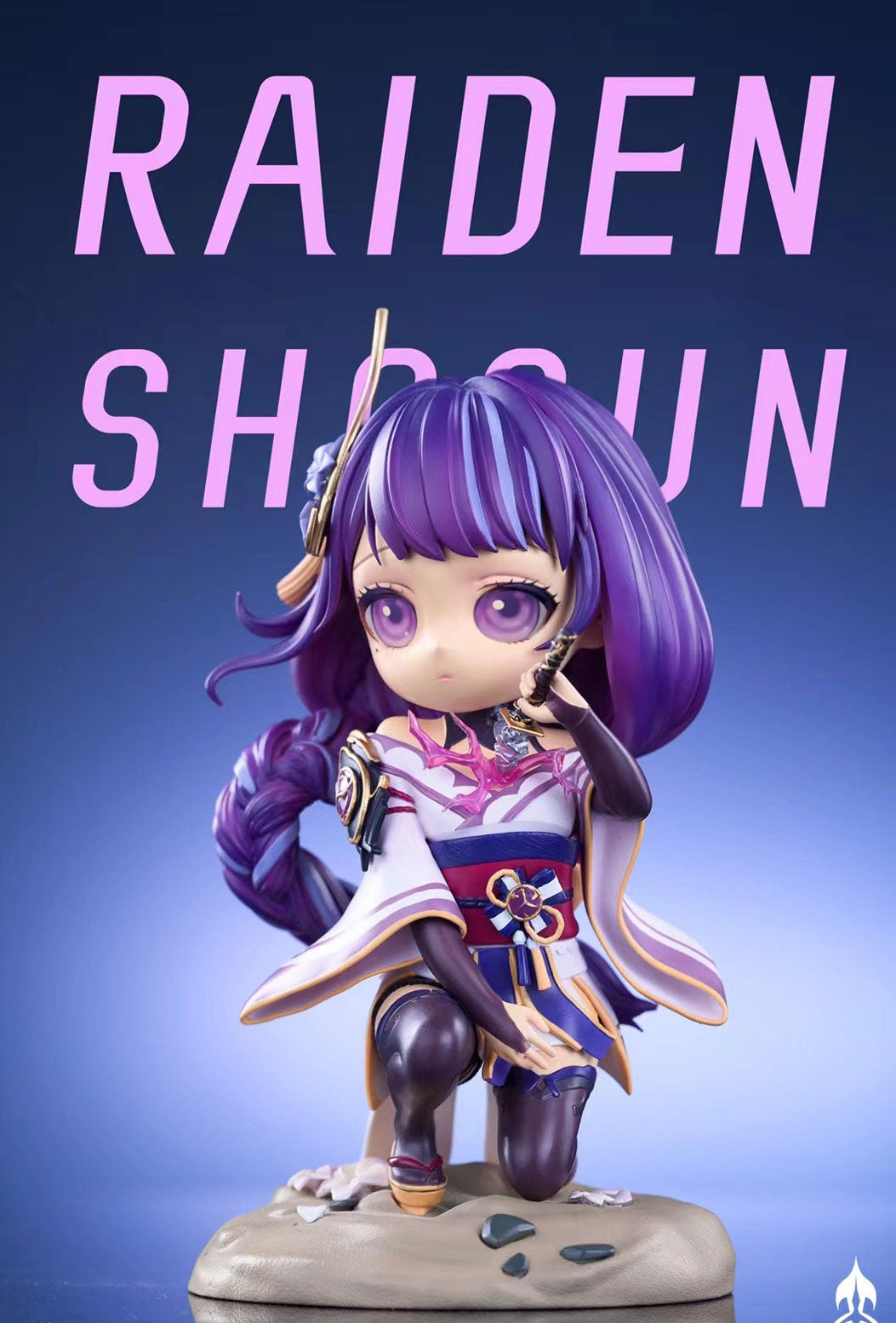 Ninety Seven Studio Q Version Genshin Impact Raiden Shogun Figure - Cute Anime Collectible for Display, Gaming Room Decor, and Genshin Impact Fan Gifts