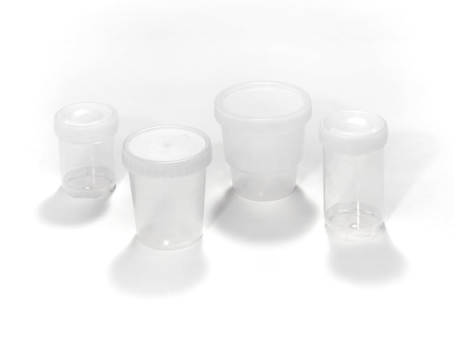 Caplugs Evergreen 240-5603-080 SLSC Series Screw-Lid Specimen Containers - 400 Pack, 90mL (3oz) Natural Polypropylene Copolymer (PPC) Non-Sterile Lab Sample Storage & Transport Containers for Medical, Laboratory, and Scientific Use
