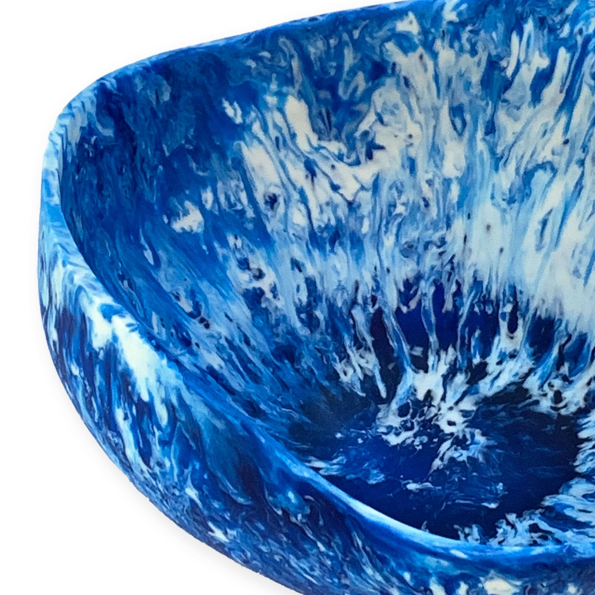Handmade Sculptural Resin Swirl Bowl - Modern Iceberg Design Home Decor for Coffee Table, Shelf Display & Gift Giving