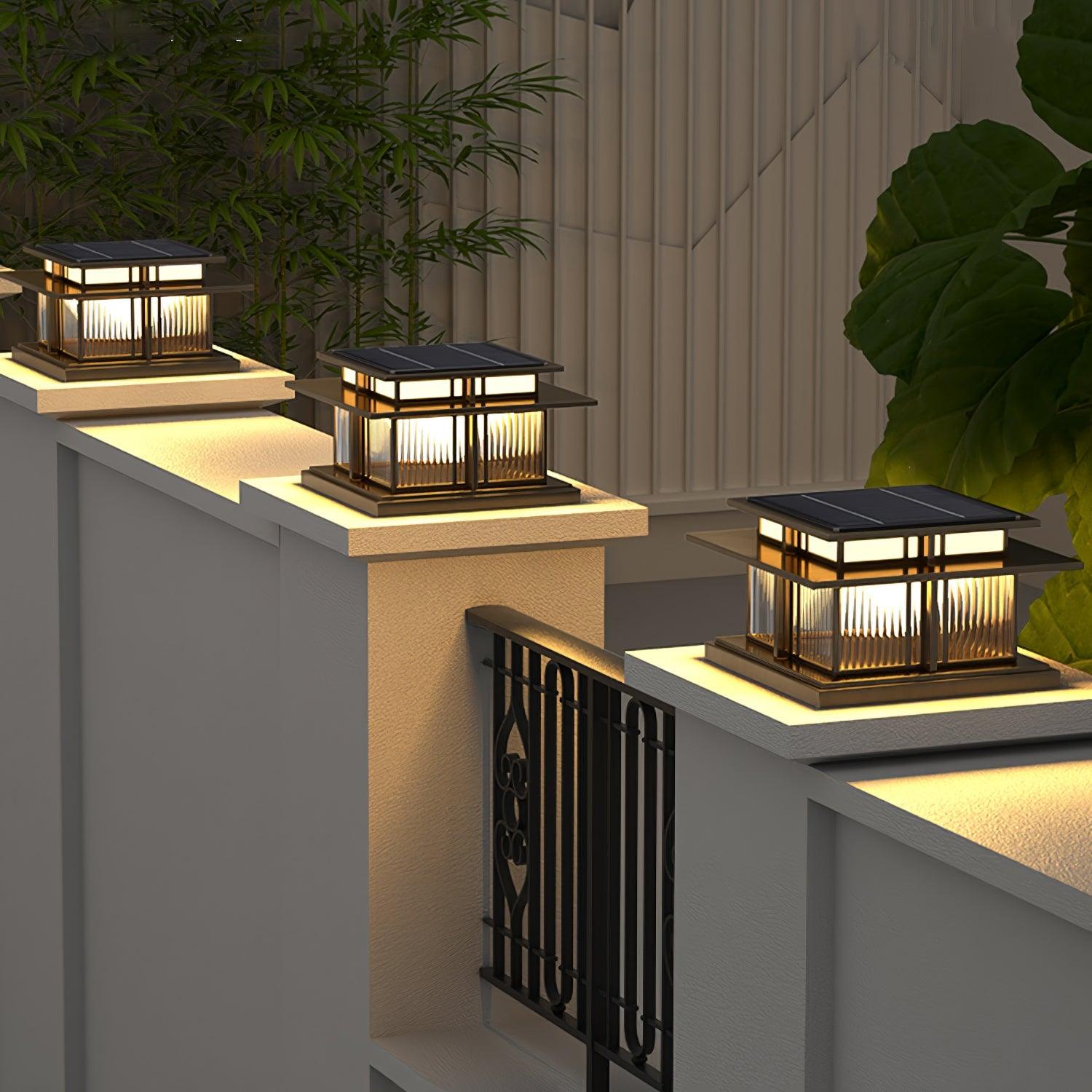 Boilyn Solar Powered Outdoor Pillar Lights - Waterproof Garden Pathway Lighting for Patio, Yard, and Driveway Decoration