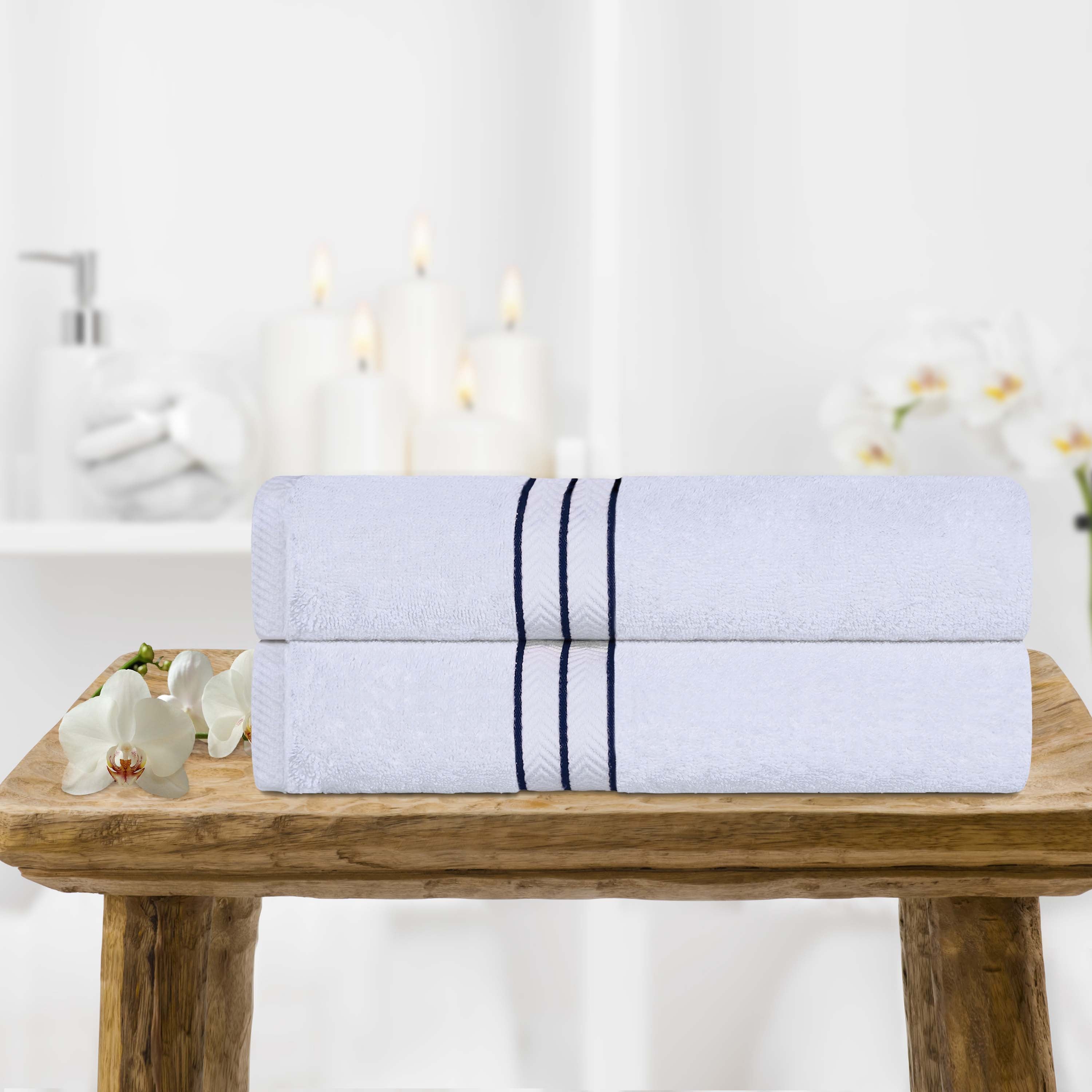 Premium Turkish Cotton Ultra Plush Bath Towels - 2 Piece Set, Highly Absorbent & Quick Dry for Spa, Gym, Beach & Luxury Bathroom Use