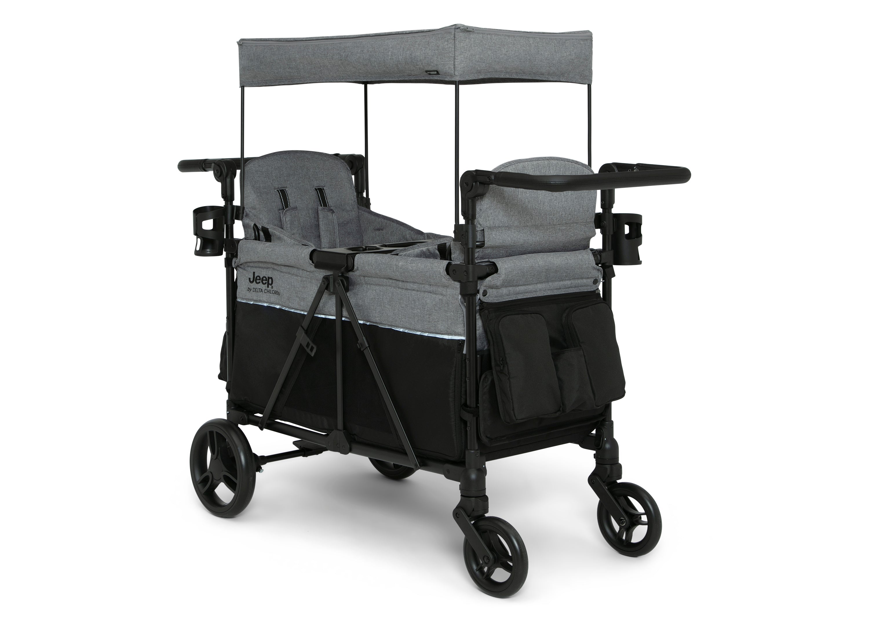 Jeep Aries Stroller Wagon - All-Terrain 4-Wheel Stroller Wagon for Kids, Foldable Baby Wagon with Canopy & Storage | Perfect for Beach, Park, Camping & Outdoor Adventures