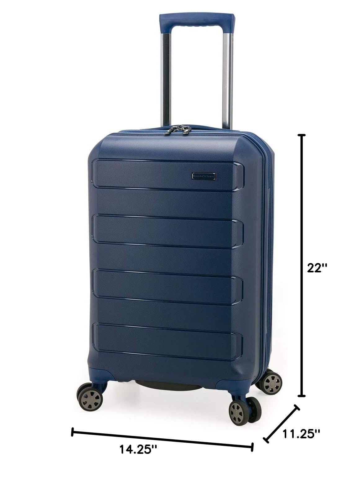 Traveler's Choice Pagosa Durable Expandable Hardshell Spinner Luggage - Navy Blue Carry On Suitcase for Air Travel & Business Trips