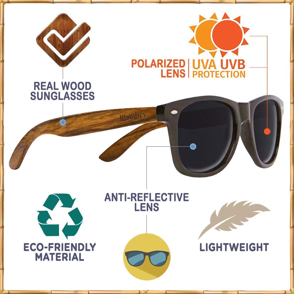 Wooden Walnut Tortoise & Clear Frame Polarized Sunglasses for Men & Women - UV Protection, Stylish Outdoor Shades for Beach, Driving & Fashion