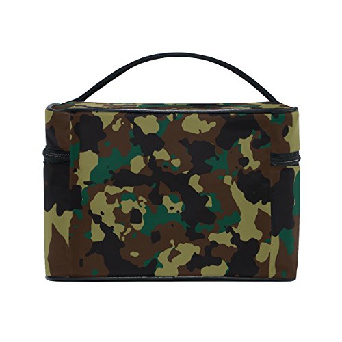Military Camo Camouflage Print Travel Makeup Toiletry Organizer Case - Waterproof Cosmetic Bag for Outdoor Camping, Hiking & Travel Essentials Storage