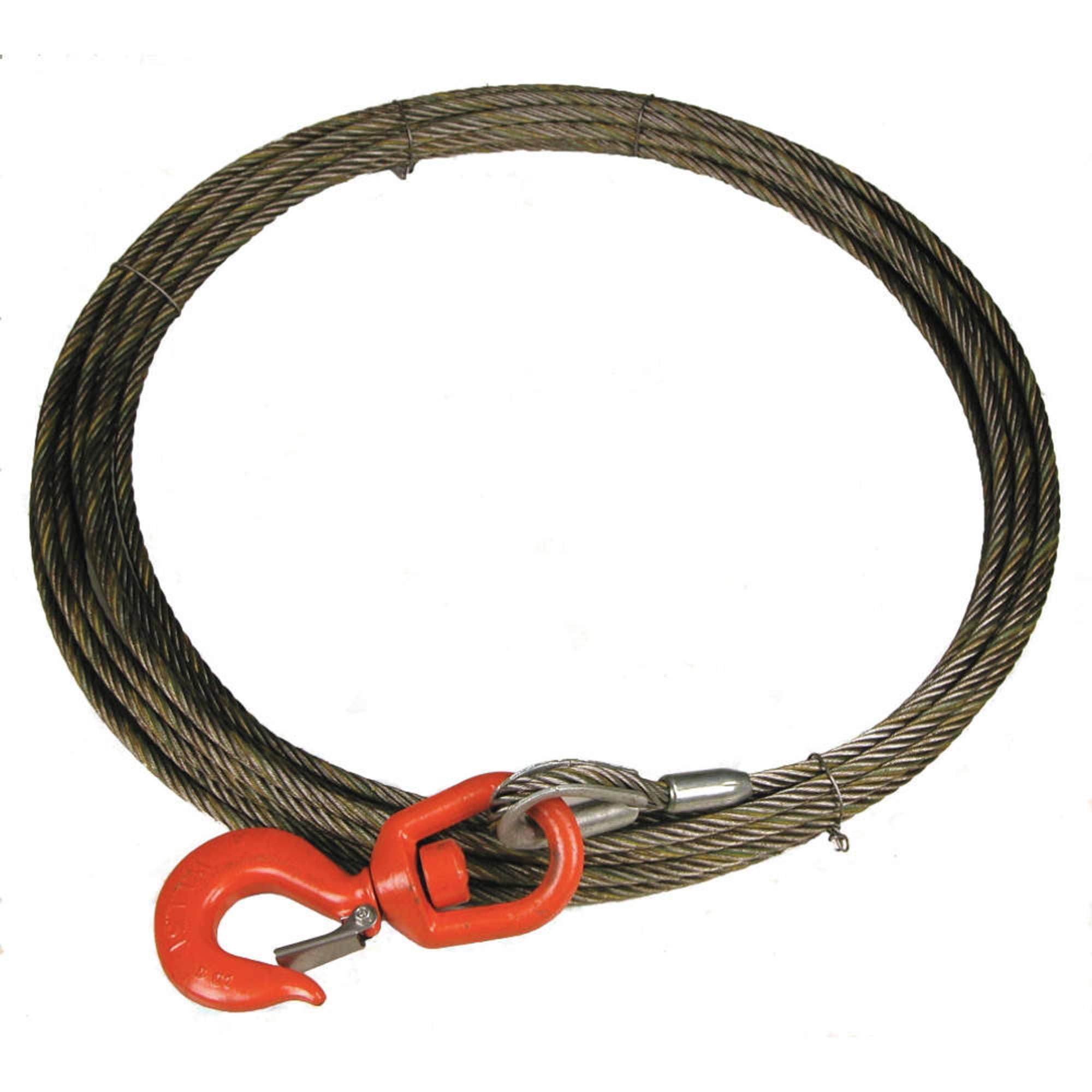 Heavy Duty Winch Cable 3/8 Inch x 50 Feet - Synthetic Rope Replacement for Off-Road Recovery, Towing & Marine Use