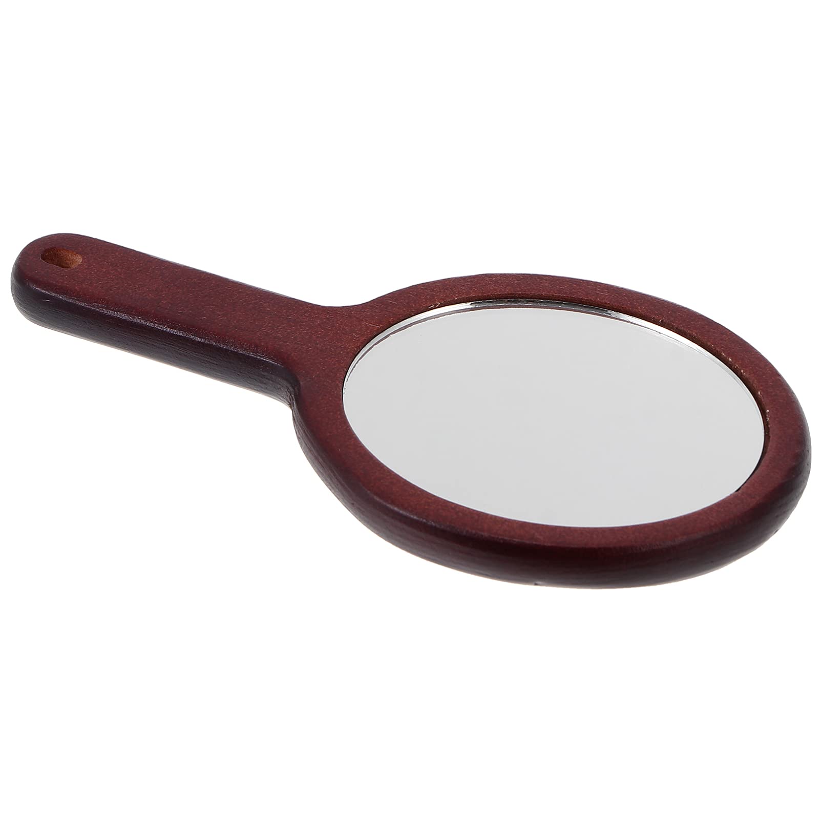 HEALLILY Natural Wood Hand Mirror - Vintage Portable Compact Makeup Mirror with Handle for Women | Travel, Vanity, Bathroom & Bedroom Decor