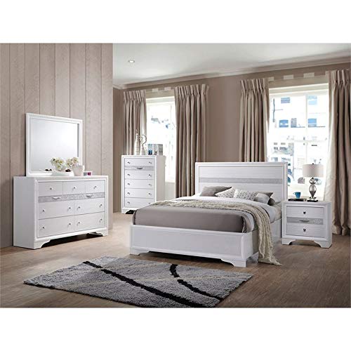 Acme Naima White Wooden Twin Panel Bed Frame - Solid Wood Platform Bed for Kids & Teens - Perfect for Small Bedrooms, Guest Rooms & Dormitories
