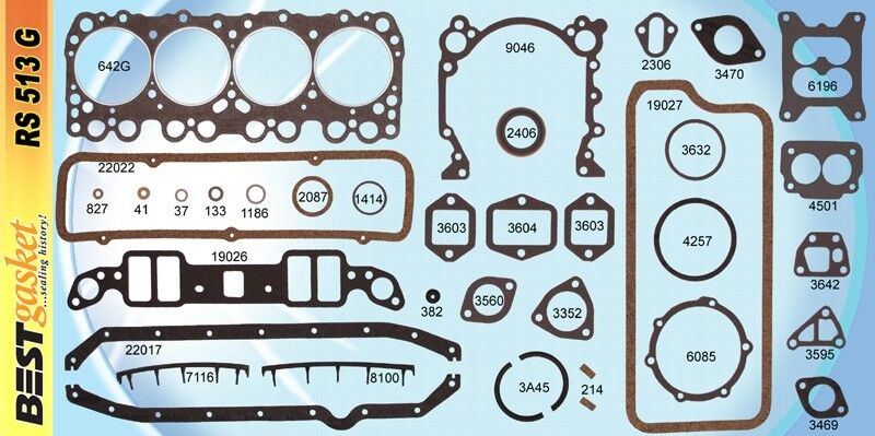 Oldsmobile 371 394 Full Engine Gasket Set - Complete Head & Intake Gasket Kit for 1959-1960 Models | Perfect for Classic Car Restoration & Engine Rebuild Projects